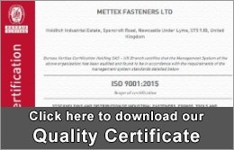 Download Mettex Fastener's Quality Certificate